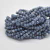 High Quality Grade A Natural Blue Coral Semi-Precious Gemstone FACETED Round Beads - 2.5-3mm, 4mm - 15" strand