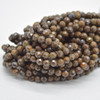 High Quality Grade A Natural Brown Opal Semi-Precious Gemstone FACETED Round Beads - 2mm, 3mm, 4mm - 15" strand