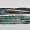 Natural Mixed Shades Chyrsocolla Turquoise Semi-Precious Gemstone FACETED Round Beads - 2mm, 2.5mm -  15" strand