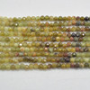 High Quality Grade A Natural Green Garnet Semi-Precious Gemstone FACETED Round Beads - 2mm, 3mm, 4mm - 15" strand