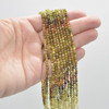 High Quality Grade A Natural Green Garnet Semi-Precious Gemstone FACETED Round Beads - 2mm, 3mm, 4mm - 15" strand