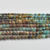 Natural Hubei Turquoise Mixed Shades Semi-Precious Gemstone FACETED Round Beads - 2mm, 4mm -  15" strand