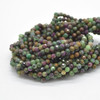 High Quality Grade A Natural Ruby Zoisite Mixed Semi-Precious Gemstone FACETED Round Beads - 2mm, 3mm, 4mm - 15" strand