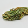 Natural Mixed Shades Yellow Green Tourmaline Semi-Precious Gemstone FACETED Round Beads - 2mm - 2.5mm, 3mm -  15" strand