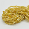 High Quality Grade A Natural Yellow Opal Semi-Precious Gemstone FACETED Round Beads - 2,3,4 and 6mm - 15" strand