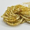 High Quality Grade A Natural Yellow Opal Semi-Precious Gemstone FACETED Round Beads - 2,3,4 and 6mm - 15" strand