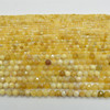 High Quality Grade A Natural Yellow Opal Semi-Precious Gemstone FACETED Round Beads - 2,3,4 and 6mm - 15" strand