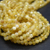 High Quality Grade A Natural Yellow Opal Semi-Precious Gemstone FACETED Round Beads - 2,3,4 and 6mm - 15" strand