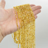 Grade A Natural Yellow Opal Semi-precious Gemstone FACETED Rondelle Spacer Beads - 3mm, 6mm sizes - 15" strand