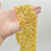 Grade A Natural Yellow Opal Semi-precious Gemstone FACETED Rondelle Spacer Beads - 3mm, 6mm sizes - 15" strand