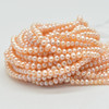 High Quality Grade A Natural Freshwater Potato Round Pearl Beads - Peach Orange -   4mm - 4.5mm -  14" strand