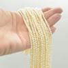 High Quality Grade A Natural Freshwater Potato Round Pearl Beads - Off White -   3mm - 5mm - 14" strand