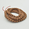 Rudraksha Seed Near Round Wood Beads - 108 Mala Prayer Beads - 7mm 8mm 9mm 10mm 11mm sizes