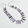 Amethyst Double Terminated Graduated Points Beads / Pendants - 20mm - 30mm x 6mm - 8mm - 15" strand