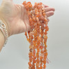 Raw Hand Polished Natural Carnelian Agate Semi-precious Gemstone Nugget Beads - 8mm - 10mm - 15" strand