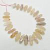 Cherry Blossom Agate Double Terminated Graduated Points Beads / Pendants - 15mm - 30mm x 7mm - 10mm - 15" strand