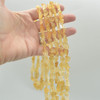 Raw Hand Polished Heat treated Citrine Semi-precious Gemstone Nugget Beads - 8mm - 15mm - 15" strand #01