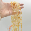 Raw Hand Polished Heat treated Citrine Semi-precious Gemstone Nugget Beads - 8mm - 10mm - 15" strand #02