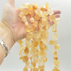 Raw Hand Polished Heat treated Citrine Semi-precious Gemstone Nugget Beads - 15mm - 20mm - 15" strand