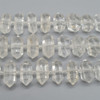 Crystal Quartz Double Terminated Graduated Points Beads / Pendants - 20mm - 30mm x 13mm - 15mm - 15" strand