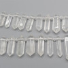 Crystal Clear Quartz Double Terminated Points Beads / Pendants - 15mm - 35mm x 9mm - 11mm - 15" strand