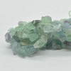 Raw Hand Polished Natural Rainbow Fluorite Semi-precious Gemstone Nugget Beads - 8mm - 10mm - 15" strand