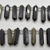 Golden Sheen Obsidian Double Terminated Graduated Points Beads / Pendants - 20mm - 35mm x 8mm - 10mm - 15" strand