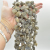 Raw Hand Polished Natural Labradorite Semi-precious Gemstone Nugget Beads - 15mm - 20mm - 15" strand