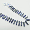 Lapis Lazuli Double Terminated Graduated Points Beads / Pendants - 20mm - 30mm x 6mm - 8mm - 15" strand