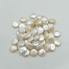 Natural Freshwater White Chunky Button / Coin Shaped Round Pearl Beads - 12mm - 15mm - 10 Count