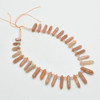 Peach Moostone Double Terminated Graduated Points Beads / Pendants - 20mm - 30mm x 6mm - 8mm - 15" strand