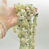 Raw Hand Polished Natural Prehnite Semi-precious Gemstone Nugget Beads - 15mm - 20mm - 15" strand