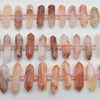 Red Hematoid Quartz Double Terminated Graduated Points Beads / Pendants - 15mm - 30mm x 7mm - 10mm - 15" strand