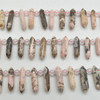Rhodonite Double Terminated Graduated Points Beads / Pendants - 20mm - 30mm x 6mm - 8mm - 15" strand