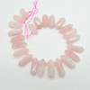 Rose Quartz Double Terminated Graduated Points Beads / Pendants - 30mm - 45mm x 12mm - 15mm - 15" strand