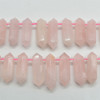 Rose Quartz Double Terminated Graduated Points Beads / Pendants - 30mm - 45mm x 12mm - 15mm - 15" strand