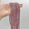 Ruby Semi-Precious Gemstone FACETED Rondelle Spacer Beads - 5mm - 6mm x 3mm - 3.3mm -  15" strand