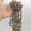 Raw Hand Polished Natural Smoky Quartz Semi-precious Gemstone Nugget Beads - 15mm - 20mm - 15" strand