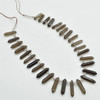 Smoky Quartz Double Terminated Graduated Points Beads / Pendants - 20mm - 30mm x 6mm - 8mm 