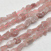 Raw Hand Polished Natural Strawberry Quartz Semi-precious Gemstone Nugget Beads - 8mm - 10mm - 15" strand