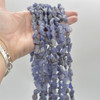 Raw Hand Polished Natural Tanzanite Semi-precious Gemstone Nugget Beads - 8mm - 15mm - 15" strand