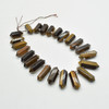 Tiger Eye Double Terminated Graduated Points Beads / Pendants - 30mm - 45mm x 12mm - 15mm - 15" strand