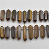 Tiger Eye Double Terminated Graduated Points Beads / Pendants - 30mm - 45mm x 12mm - 15mm - 15" strand