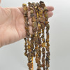 Raw Hand Polished Natural Tiger Eye Semi-precious Gemstone Nugget Beads - 8mm - 10mm - 15" strand