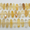 Yellow Hematoid Quartz Double Terminated Graduated Points Beads / Pendants - 15mm - 30mm x 7mm - 10mm - 15" strand