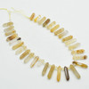 Yellow hematoid Quartz Double Terminated Graduated Points Beads / Pendants - 20mm - 30mm x 6mm - 8mm