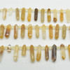 Yellow hematoid Quartz Double Terminated Graduated Points Beads / Pendants - 20mm - 30mm x 6mm - 8mm