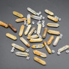 Yellow hematoid Quartz Double Terminated Graduated Points Beads / Pendants - 20mm - 30mm x 6mm - 8mm