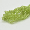 High Quality Grade A Natural Peridot Semi-precious Gemstone FACETED Lantern style Round Beads - 4mm - 15" strand