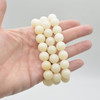 Natural Ivory White Bodhi Root Round Bead Bracelet /  Sample Strand - Mala Prayer Beads - 10mm Size